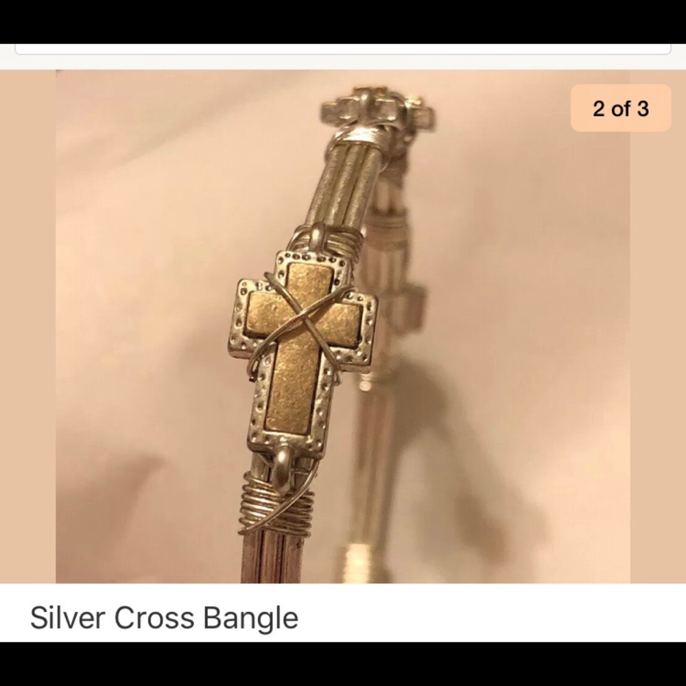Silver cross bangle/bracelet